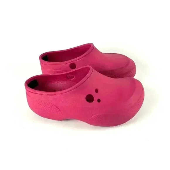 Crocs Pink Clogs Youth Sz J1 Big Kids Slip On - Picture 9 of 9